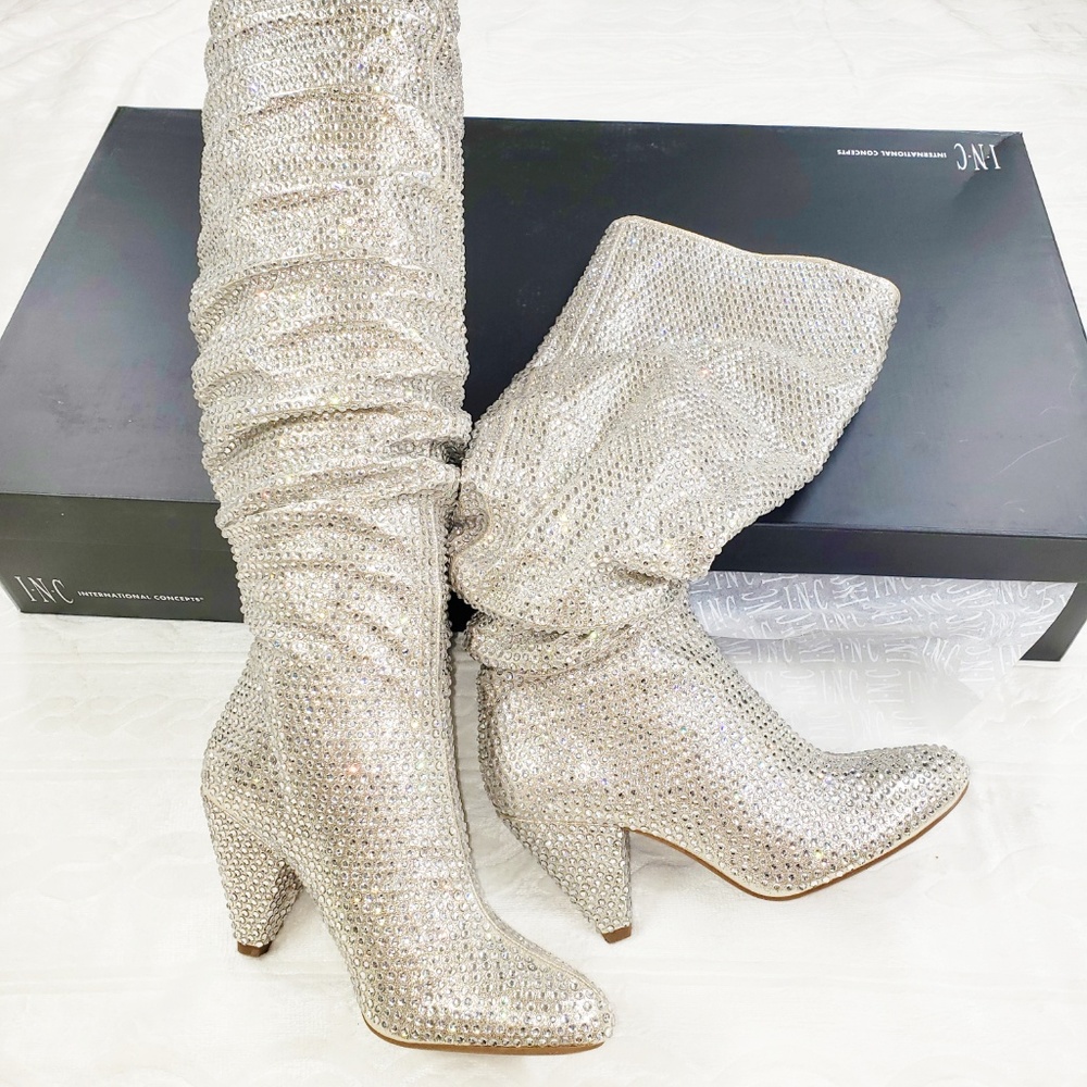 Inc Pearl Gold Rhinestone Boots - Picture 3 of 5